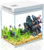 Fish Tank, Nano Glass Aquarium, Upgrade Filter System and LED Light, for Freshwater & Marine, Filter Balls Included (4 Gal) - Image 10