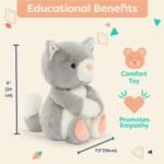 B. Toys – 12-Inch Plush Cat – Stuffed Animal – Super Soft Kitten – Gray & White – 12-Inch – Washable – Baby, Toddler, Kids – Happyhues – Cloudy Cosmo – 0+ Months - Image 5