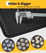 Conlun Cat Litter Mat Trapper, 58x40cm Honeycomb Double Layer Tapis Litiere Chat, Waterproof, Urine Proof Litter Box Mat, Washable No Slip Cat Matt for Waste Catcher, Black - Image 5