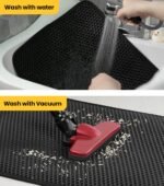 Conlun Cat Litter Mat Trapper, 58x40cm Honeycomb Double Layer Tapis Litiere Chat, Waterproof, Urine Proof Litter Box Mat, Washable No Slip Cat Matt for Waste Catcher, Black - Image 8