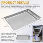 TonGass 304 Stainless Steel Reusable Cat Litter Box Tray Compatible with PetSafe ScoopFree Self-Cleaning Cat Litter Box Stainless Steel Automatic Litter Box Tray for Cats - Image 3