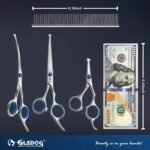 GLADOG Dog Grooming Scissors Kit with Safety Round Tips, Professional 6 in 1 Grooming Scissors for Dogs, Sharp and Durable Dog Shears for Dogs Cats Pets - Image 6