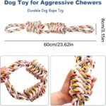 Dog Rope Toys,Aggressive Chew Rope Toys for Medium Large Dogs, Tooth Cleaning Chew Toys, Tug of War Dog Toys - Image 5