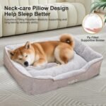 JOYELF Dog Bed Washable Calming Pet Bed, Anti Anxiety Cat Bed & Sofa, Cute Plush Pet Bed for Small Dog and Cat - Small Rectangle - Image 7