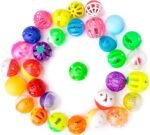 Chiwava 48 Pack Cat Plastic Noisy Cat Toy Balls with Rattle Bell Kitten Chase Pounce Play Assorted Species - Image 10