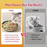 Ceramic Cat Bowls Set of 6 - Colorful Cute Shallow Cat Dishes - 5.75-Inch, Whisker Friendly and Wide - Microwave & Dishwasher Safe - 8.5 oz (250 ml) - Image 5