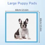 40 Count Puppy Pee Pads 24'' x 24'', Disposable Dog Toilet Training Pad, Ultra Absorbent | Quick Dry | Leak-Proof Pet Potty Pads for Puppies, Dogs, Doggie, Cats, Rabbits, Blue - Image 3