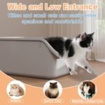 Kitten Cat Litter Box with High Sides Anti-Splashing for Indoor Cats Low Entry Kitty Litter Boxes (Grey) - Image 3