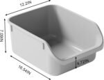 Kitten Cat Litter Box with High Sides Anti-Splashing for Indoor Cats Low Entry Kitty Litter Boxes (Grey) - Image 8