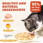 Wellix Dog & Cat Food Topper - Antarctic Krill Treats Freeze Dried Egg Yolk&Chicken Flavor Low Calorie - Healthy Cat Treats for Indoor Cats - Image 4