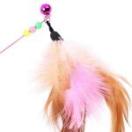 3 PCS Feather Teaser Cat Toy,Cat Teasers Cat Feather Wand with Extra Long Wand and Small Bell Natural Feather Refills - Image 5
