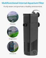 NICREW Aquarium Internal Filter, Submersible Power Filter with Multiple Function, Aeration System with Sponge Filter for Fish Tanks 2-5 Gallon, 40 GPH, 3.5W - Image 3