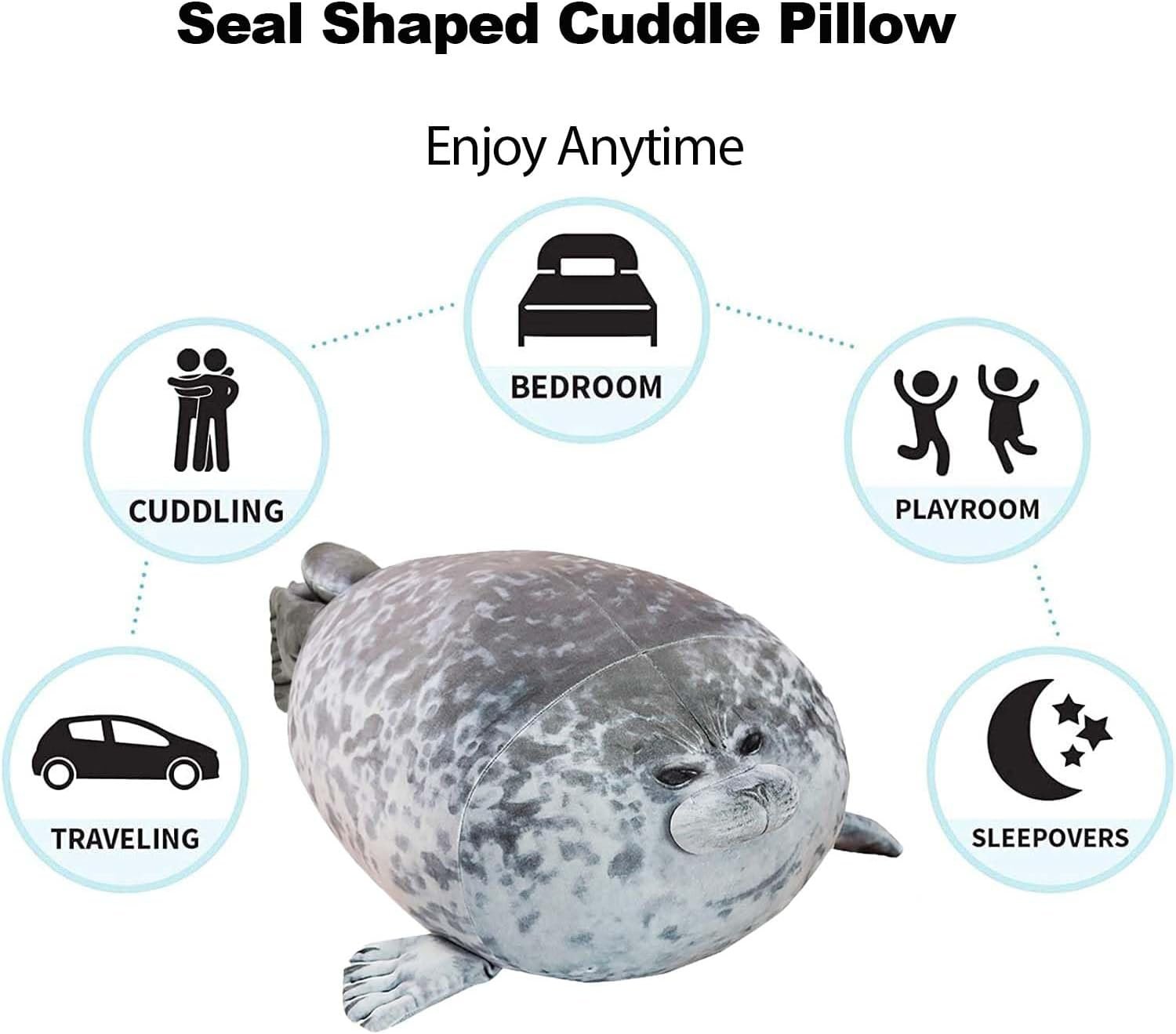 Stuffed Animals,Cute Seal Plush Pillows,15.7 inch Soft Plush Toys Stocking Stuffers for Kids Boys Girls Women,Essential Items for Returning to Dorms,Birthday for Kids - Image 5