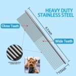 Dog Grooming Scissors with Safety Round Tips, Heavy Duty Titanium Pet Grooming Trimmer Kit, Professional Thinning Shears, Straight Scissors with Comb for Dogs and Cats (Set of 3) - Image 4