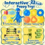 KIPRITII 23-Pack No-Stuffing Squeaky Octopus-Shaped Puppy Toy for Small Dogs, Enrichment Dog Toys with Cute Plush & Engaging Chew Toys for Puppy Teething to Keep Them Busy - Image 3