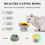 S&Q's CERAMICS Raised Slow Feeder Cat Bowl, Ceramic Elevated Cat Food Bowl Small Dogs Slow Feeder Bowl, Flower Shaped Slow Feeder for Dry and Wet Food (Yellow, 5.8") - Image 4