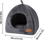 Pet Cave Bed - Warm Cat Bed for Indoor Cats - Pet Tent Cave Igloo Bed for Cats/Small Dogs - Pet Dog Cat Cave Bed - Kitten Bed Cat Tent Cat Bed House with Removable Washable Cushion - Image 8