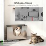 Stainless Steel Cat Litter Box 11.8” High Sides, Large Metal Litter Box with Low Entry for Big Cats, Leak-Proof Pet Toilet Kitty Litter Pan with Wheels for Mobility, Easy to Clean & Non-Stick - Image 4