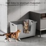 Stainless Steel Cat Litter Box 11.8” High Sides, Large Metal Litter Box with Low Entry for Big Cats, Leak-Proof Pet Toilet Kitty Litter Pan with Wheels for Mobility, Easy to Clean & Non-Stick - Image 10