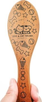 Pet Soft Brush with Wood Handle and Boar Bristle Hair Brush - Soft Cat and Dog Grooming Brush for Short Hair Cats and Small Dogs - Soft Bristles for Gentle Massage and Dandruff Removal (Cat) - Image 5