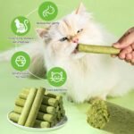50g Cat Grass Teething Stick for Cat, Freezed Dried Cats Grass Treats Snacks, Edible Cats Chew Toys for Teeth Cleaning and Hairball Removal - Image 4