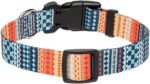 Dog Collar with Bohemia Floral Tribal Geometric Patterns - Soft Ethnic Style Collar Adjustable for Small Medium Large Dogs(Bohemian Orange,S) - Image 3