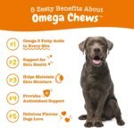 Zesty Paws Omega 3 for Dogs Soft Chews - Fish Oil for Dogs with Omega 3 for Skin Health - Skin & Coat Supplement with Vitamin E & Vitamin C Antioxidants -Chicken Flavour - 90 Count - Image 3