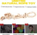 Fida Dog Rope Toys for Aggressive Chewers,Large Dog Toy Designed for Tug of War, Tough Dog Rope Toy Indestructible Made of Undyed Natural Cotton, 29" Large Dog Toys with 3 Big Knots and a Handle - Image 3