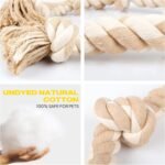 Fida Dog Rope Toys for Aggressive Chewers,Large Dog Toy Designed for Tug of War, Tough Dog Rope Toy Indestructible Made of Undyed Natural Cotton, 29" Large Dog Toys with 3 Big Knots and a Handle - Image 4