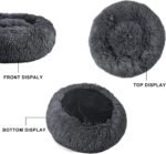 Calming Dog Bed, Anti-Anxiety Pet Bed Fluffy Faux Fur Donut Cat Bed, Washable and Self-Warming Dog Bed with Slip-Resistant Bottom for Medium Dogs and Cats Up to 45 lbs - Image 5