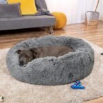 Calming Dog Bed, Anti-Anxiety Pet Bed Fluffy Faux Fur Donut Cat Bed, Washable and Self-Warming Dog Bed with Slip-Resistant Bottom for Medium Dogs and Cats Up to 45 lbs - Image 7