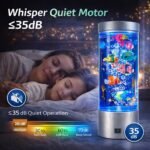 Bubble Fish Lamp with 6 Floating Fake Fish – LED Aquarium Night Light with Moving Fish and Bubbles – Cylindrical Transparent Tank, Perfect for Kids’ Rooms, Offices, and Living Spaces - Image 4