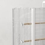 PawHut 22" Bird Cage for Budgie, Finches, Canaries, Love Birds, Large Parrot Cage with Wooden Stands, Slide-Out Tray, Handle, Food Containers, White - Image 10