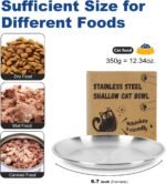 Stainless Steel Cat Food Bowls, Shallow Wide Cat Plates Whisker Friendly, Feeding Dishes for Indoor Kitten, Rabbit and Small Dogs (4 pcs, 6.7") - Image 6