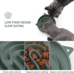 Coomazy Silicone Slow Feeder Cat Bowl, Slow Down Pet Eating Speed for Prevent Choking Promote Digestion (Green) - Image 3