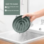 Coomazy Silicone Slow Feeder Cat Bowl, Slow Down Pet Eating Speed for Prevent Choking Promote Digestion (Green) - Image 8