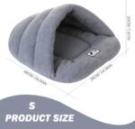 Burrow Dog Bed|Cat Sleeping Bag, Winter Thermal Dog Bed with Hood, Half Covered Soft Dog Cat Cave, Portable Puppy Dog Cave Bed, Foldable Cozy Pet Bed House for Cat, Dog and Rabbit, S - Image 7