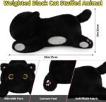 Weighted Stuffed Animals - 10 Inch Weighted Black Cat Plush,Cute Weighted Stuffed Animal for Kids,Soft Black Cat Plush Toy Gifts for Boys and Girl - Image 6