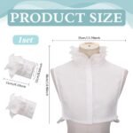 Detachable Polyester Shirt Collars and Sleeves Set Double Layer Wrist Cuff Clothes Sewing Applique - Image 3