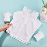 Detachable Polyester Shirt Collars and Sleeves Set Double Layer Wrist Cuff Clothes Sewing Applique - Image 4