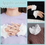 Detachable Polyester Shirt Collars and Sleeves Set Double Layer Wrist Cuff Clothes Sewing Applique - Image 5