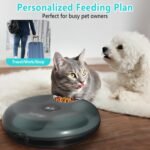 Ownpets 6 Meals Automatic Cat Feeder for Wet/Dry Food, with 2 Ice Packs, Programmable Timed Pet Food Dispenser, Cordless Rechargeable Battery Auto Feeder for Kitty/Small Dogs,Black - Image 4