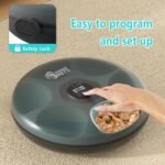 Ownpets 6 Meals Automatic Cat Feeder for Wet/Dry Food, with 2 Ice Packs, Programmable Timed Pet Food Dispenser, Cordless Rechargeable Battery Auto Feeder for Kitty/Small Dogs,Black - Image 7