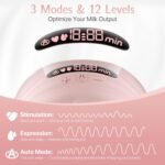 Hands Free Breast Pump, Wearable Electric Breast Pump, for Breastfeeding with 24mm Double-Sealed Flange, 3 Modes & 12 Levels,Smart Display, Low Noise (1PACK) - Image 6