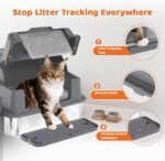 Homegroove XXXL Stainless Steel Litter Box with Lid, 28''x20''x18'' Extra Large Cat Litter Box with Litter Scoop & Pedal, Enclosed Metal Litter Pan for Large & Multi-Cats Family, Anti-Leakage (Grey) - Image 6