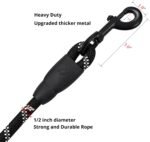 Dog Leashes 6FT 10FT 20FT 30FT 50fT Leads with Comfortable Padded Handle and Highly Reflective Threads for Small Medium and Large Dogs(10 Feet x1/2'' (Pack of 1), Black) - Image 5