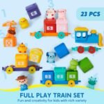 Learning Toy for Toddlers 1 2 3 Years Old, Farm Train Incloud 9 Farm Animals and 1 Farmer, Matching & Sorting Montessori Learning Toys, Christmas Birthday Gift for Baby Boys Girls - Image 8
