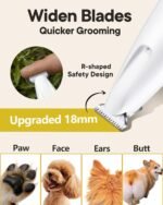 Upgraded Dog Paw Trimmer with LED Light, 18 mm Widen Blade, 35 dB Low Noise, LED Display, Fully Waterproof, Rechargeable Clipper for Dogs Cats Trimming Paws, Eyes, Ears, Face, and Rump - Image 3
