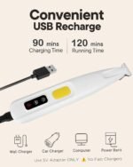 Upgraded Dog Paw Trimmer with LED Light, 18 mm Widen Blade, 35 dB Low Noise, LED Display, Fully Waterproof, Rechargeable Clipper for Dogs Cats Trimming Paws, Eyes, Ears, Face, and Rump - Image 8