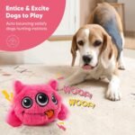 Petbobi Interactive Dog Toys for Boredom - Moving Dog Toy for Stimulating Play, Pet Plush Squeaky Dog Toys for Small Medium Dogs with 4 Batteries, Pink - Image 4